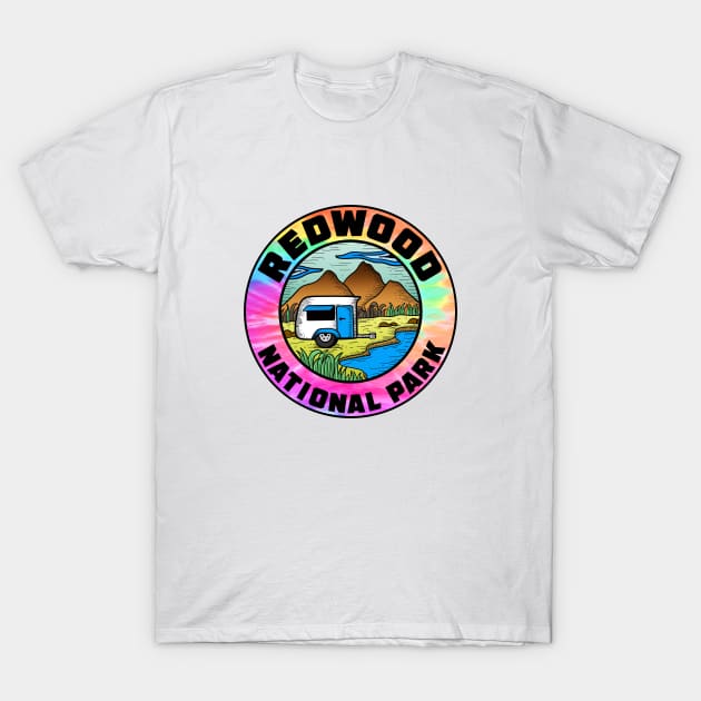 Redwood National Park California Camper Camping Camp Trailer T-Shirt by DD2019